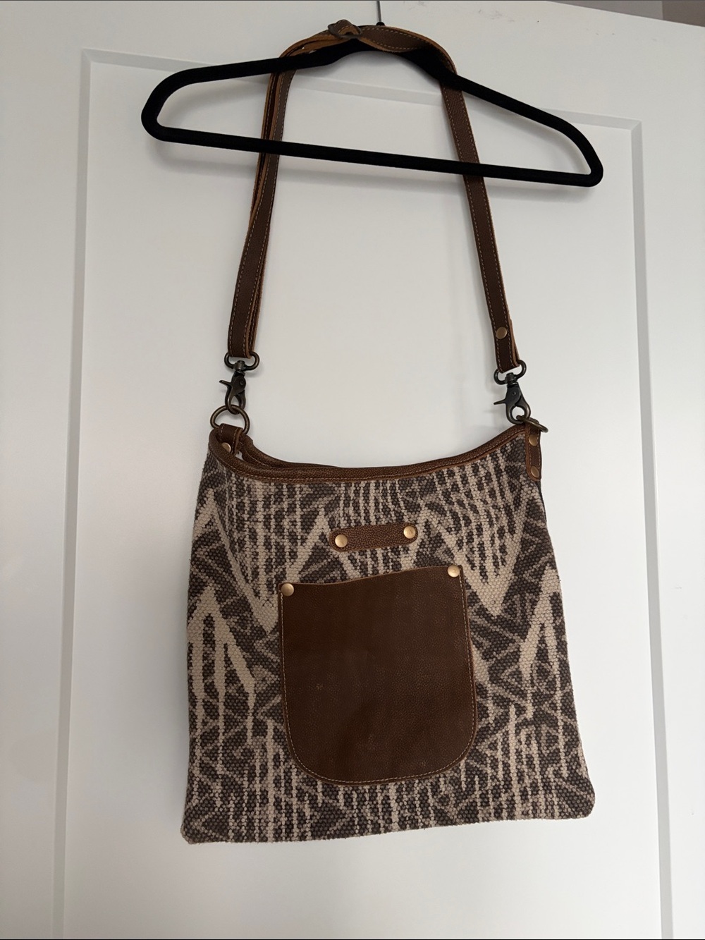 Myra crossbody bag  canvas and leather western boho new